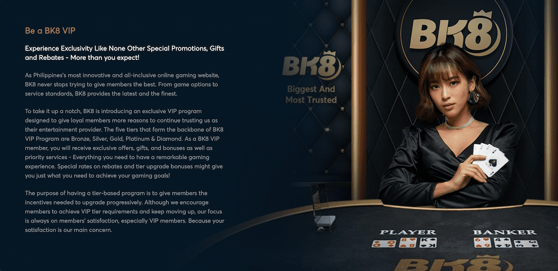 VIP experience at BK8 casino